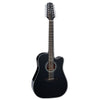 Takamine GD30CE-12 BLK 12-String Dreadnought Cutaway Acoustic-Electric Guitar - Black