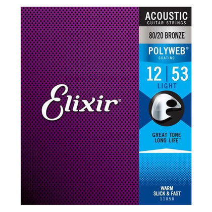 Elixir 11000 80/20 Bronze Acoustic Guitar Strings w/ POLYWEB Coating - Extra Light