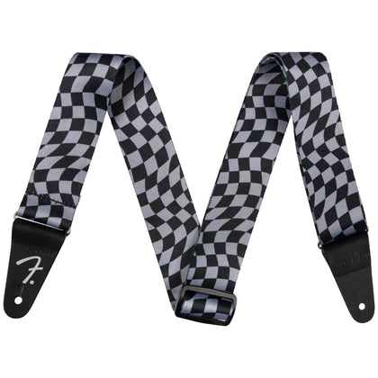 Fender Wavy Checkerboard Polyester Strap - Gray