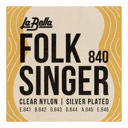 La Bella 840  Folksinger Ball-End Nylon Guitar Strings - Clear Nylon - Silver-Plated