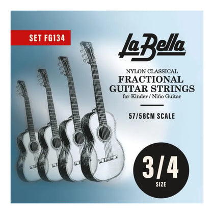 La Bella FG134 Classical Fractional Guitar Nylon Guitar Strings - 3/4 Size