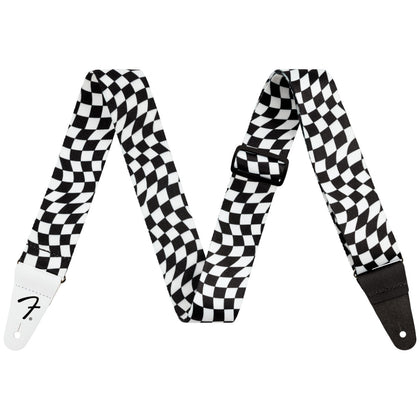 Fender Wavy Checkerboard Polyester Strap - Black/White