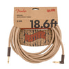 Fender Festival Hemp Instrument Cable - Straight/Angle - 18.6in - Pure Hemp - Natural