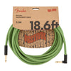 Fender Festival Hemp Instrument Cable - Straight/Angle - 18.6in - Pure Hemp - Green