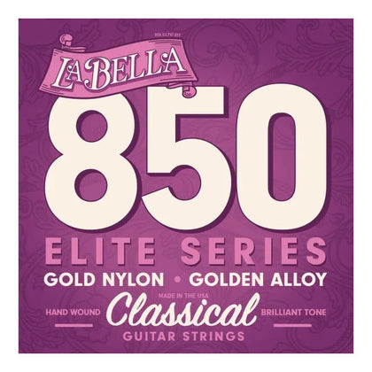 La Bella 850 Elite Nylon Guitar Strings - Gold Nylon - Golden Alloy - Medium Tension