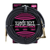 Ernie Ball Braided Instrument Cable - Straight/Angle - 10ft - Black w/Gold Connectors