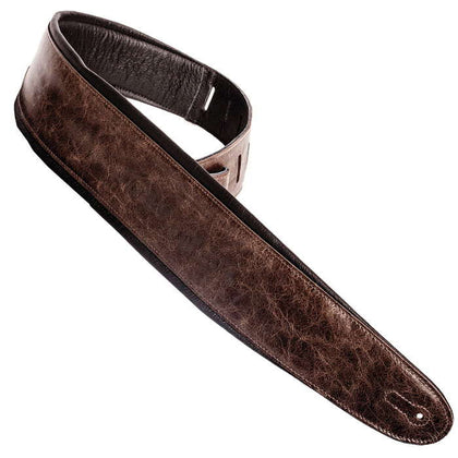 Henry Heller 3.5in Padded Capri Leather Guitar Strap - Vintage Brown