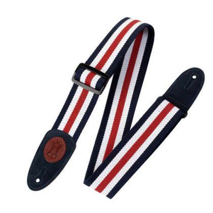 Levy's Signature Cotton Series Guitar Strap - White, Blue, & Red - 2in