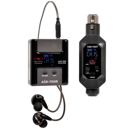 Galaxy Audio ASD-700 DIGITAL UHF Plug & Play Wireless In-Ear Monitor System - Single Pack - Frequency Code B6