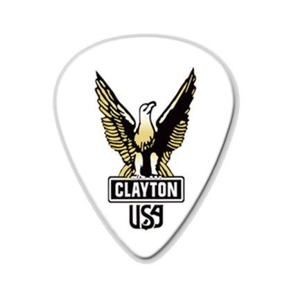 Clayton Acetal Guitar Picks - Standard Shape (1.90mm) - White - 12 Pack