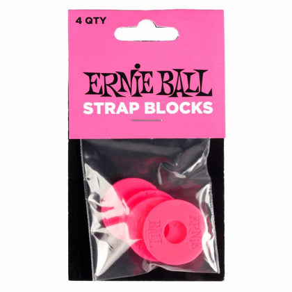 Ernie Ball Strap Blocks - Pink - 4 Pack