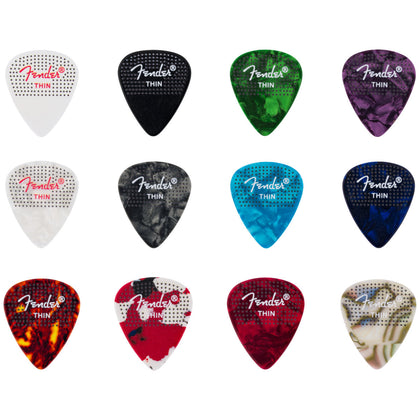 Fender 351 Dotted Celluloid Picks, 12-Pack, Thin