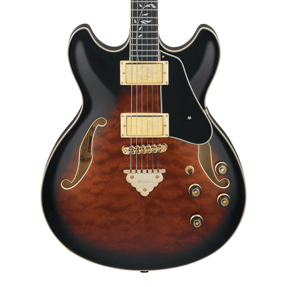 Ibanez AS93QMSP AS Series Artcore Expressionist Hollowbody Electric Guitar - Dark Brown Sunburst