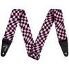 Fender Wavy Checkerboard Polyester Strap - Pink