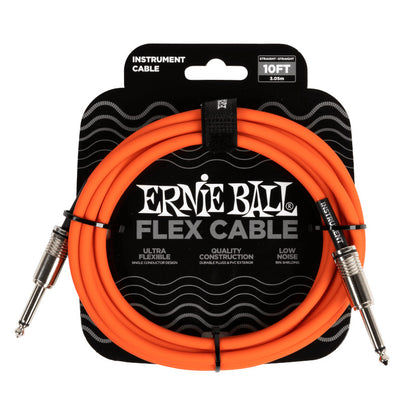 Ernie Ball Flex Instrument Cable Straight/Straight - Orange - 10 ft.