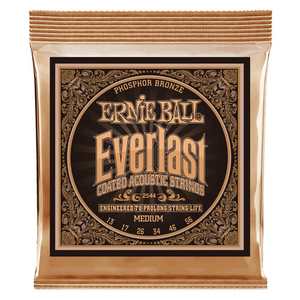 Ernie Ball P02544 Medium Everlast Coated Phosphor Bronze Acoustic Guitar Strings - 13-56 Gauge