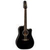 Takamine EF381DX Deluxe 12-String Cutaway Dreadnought Acoustic-Electric Guitar w/case - Gloss Black Finish