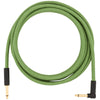 Fender Festival Hemp Instrument Cable - 10ft - Straight/Angle - Pure Hemp - Green