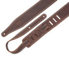 Levy's Like Butter Series Garment Leather Guitar Strap - Double Stitched Dark Brown - 2.5in