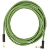 Fender Festival Hemp Instrument Cable - Straight/Angle - 18.6in - Pure Hemp - Green