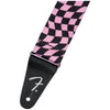 Fender Wavy Checkerboard Polyester Strap - Pink