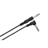 Hosa Balanced Interconnect Cable - 1/4in TRS to Same - Straight to Right-Angle - 15 ft.