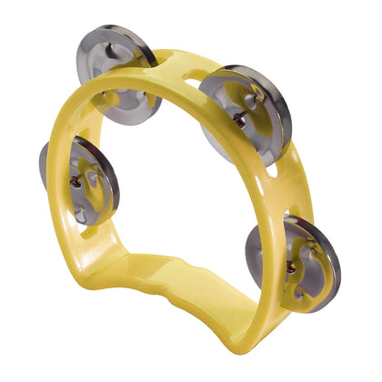 Stagg Plastic Cutaway Mini Tambourine - 4 Jingles - Yellow