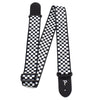 Perri's Leathers 2 in. Polyester Guitar Strap - Black/White Checker Design