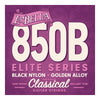 La Bella 850B Elite Golden Alloy Medium Tension Nylon Guitar Strings - Black Nylon