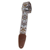 Henry Heller 2in Vintage Jacquard Guitar Strap with Premium Leather Ends - Brown Blossom