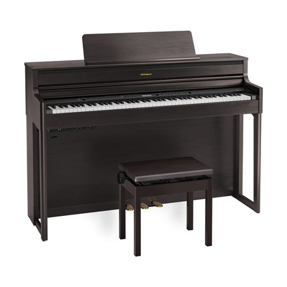 Roland HP-704 Digital Upright Piano with Stand and Bench - Dark Rosewood