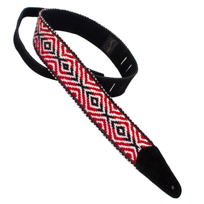 Henry Heller Peruvian Woven Series Ukulele Strap - Red Black & White