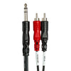 Hosa Insert Cable - 1/4 in TRS to Dual RCA - 6.5 ft.