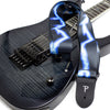 Perri's Leathers 2 in. Blue Lightning Bolt Design on Polyester Guitar Strap