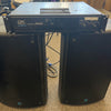 QSC RMX 2450 1200-Watt 2RU Pro Power Amp Bundled w/ Yorkville NX350 PA Speaker Pair (Pre-Owned)