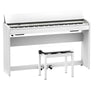 Roland F-701 Digital Upright Piano with Stand and Bench - White