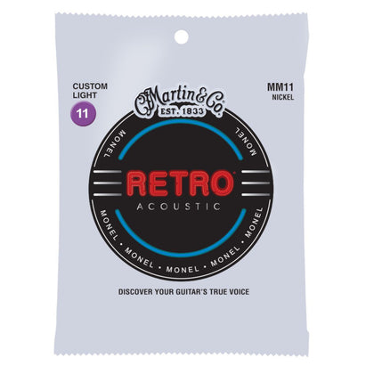 Martin MM11 Retro® Acoustic Guitar Strings - Custom Light