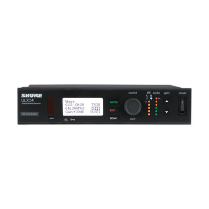 Shure ULXD4 Single Digital Wireless Receiver w/ PS41US Power Supply, 1/2 Wave Antenna, & Rack Mounting Hardware - H50 Freq Band