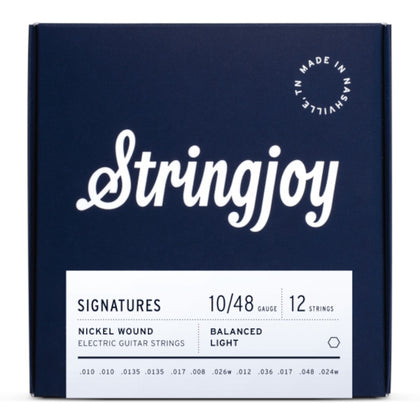 Stringjoy Signatures Nickel Wound 12-String Electric Guitar Strings - Balanced Light Gauge - 10-48