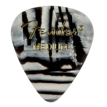 Fender 351 Medium 12 Pack Pick - Celluloid Zebra