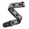 D'Addario T20W1503 Planet Waves Woven Tartan Pattern 2 in. Guitar Strap - Black/White/Yellow