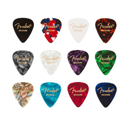 Fender 351 Celluloid Medium Medley, (12) Picks