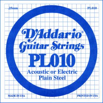 D'Addario PL010 Plain Steel Guitar Single String