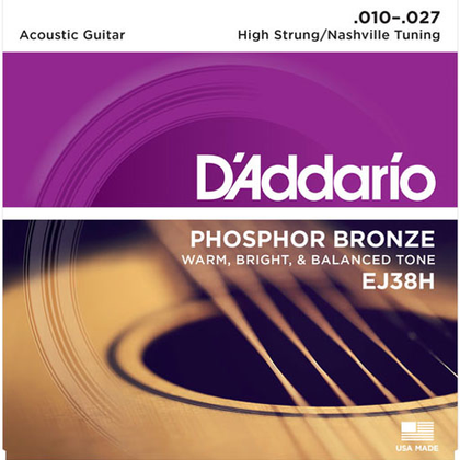 DAddario EJ38H Phosphor Bronze Acoustic Strings - High Strung Nashville Tuning 10-27 - Bananas at Large®