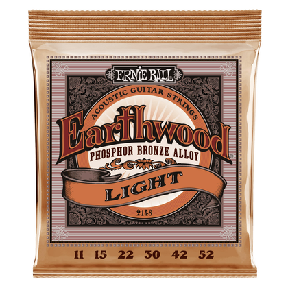 Ernie Ball Earthwood Light Phosphor Bronze Acoustic Guitar Strings 11-52 Gauge