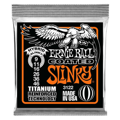 Ernie Ball - 3122 - Electric Guitar String Set - Coated Titanium RPS Hybrid Slinky 9-46