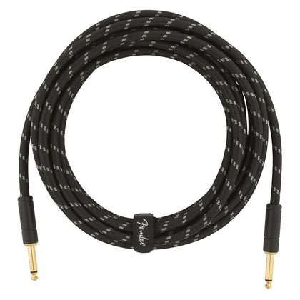 Fender Deluxe Series Straight to Straight Instrument Cable - Black Tweed - 15 ft.