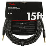 Fender Deluxe Series Straight to Straight Instrument Cable - Black Tweed - 15 ft.