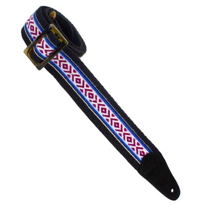 Henry Heller HPWS-05 Herringbone Woven Guitar Strap - Black, Red And Blue