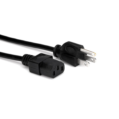 Hosa Power Cord 18 AWG, IEC C13 to NEMA 5-15P, 8 ft.